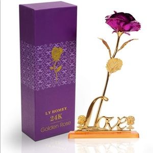 24K gold Purple Foil Rose 🌹 🥀